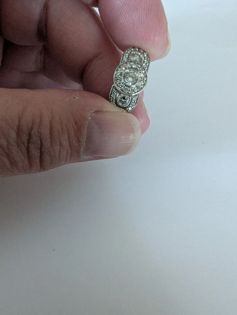 14k White Gold Diamond Pendant - Picture 3 of 8